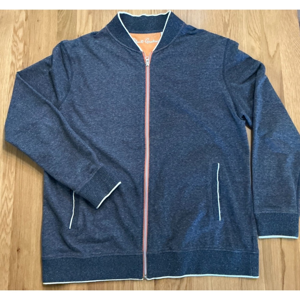 Robert Graham Zip Sweatshirt XL Blue‎ Multicolor Interior Cotton Casual Jacket